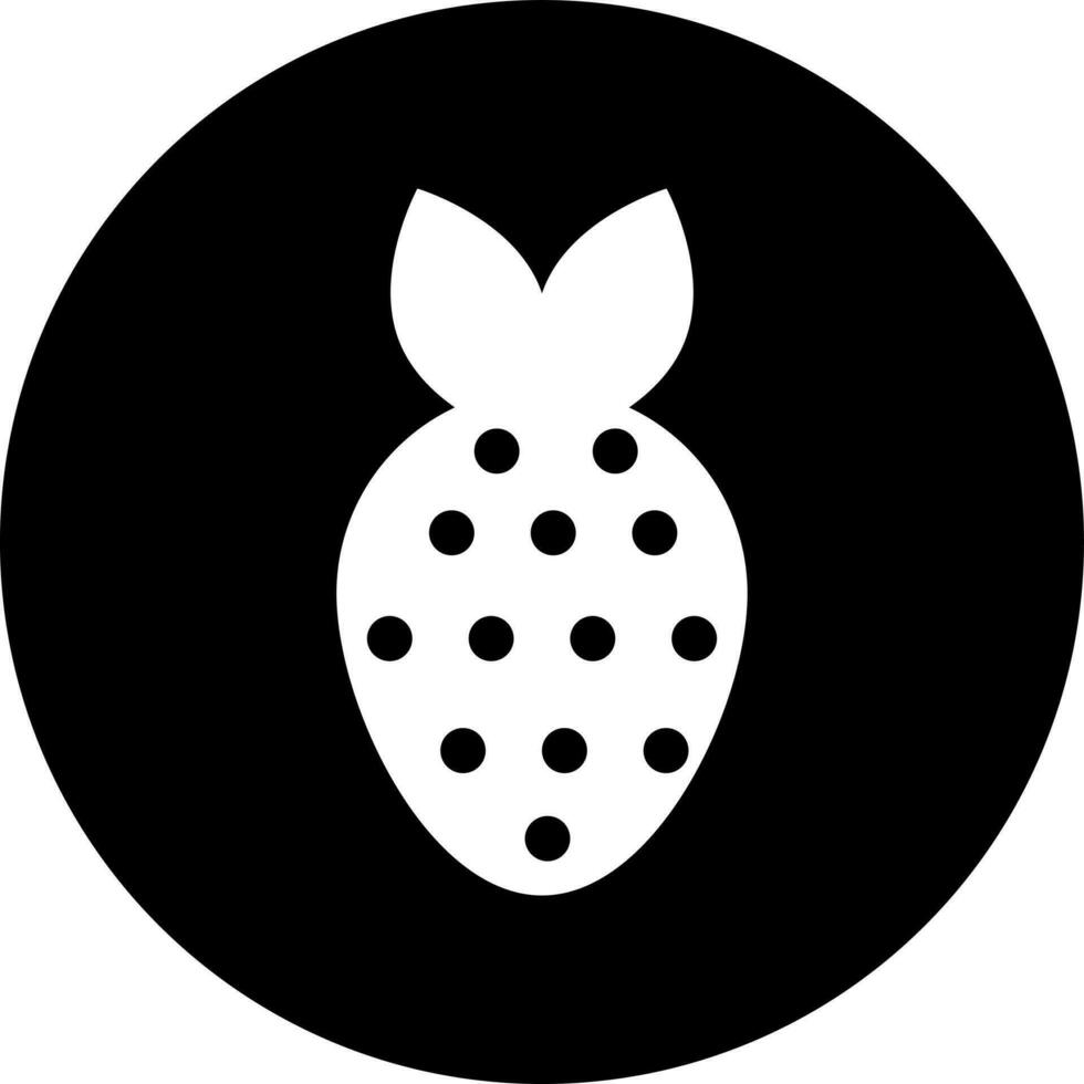 fraise icône dans noir et blanc couleur. vecteur