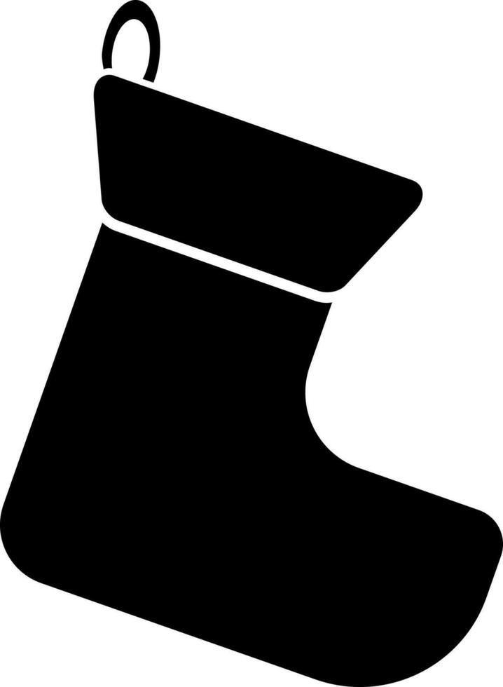 noir et blanc icône de pendaison chaussette dans plat style. vecteur