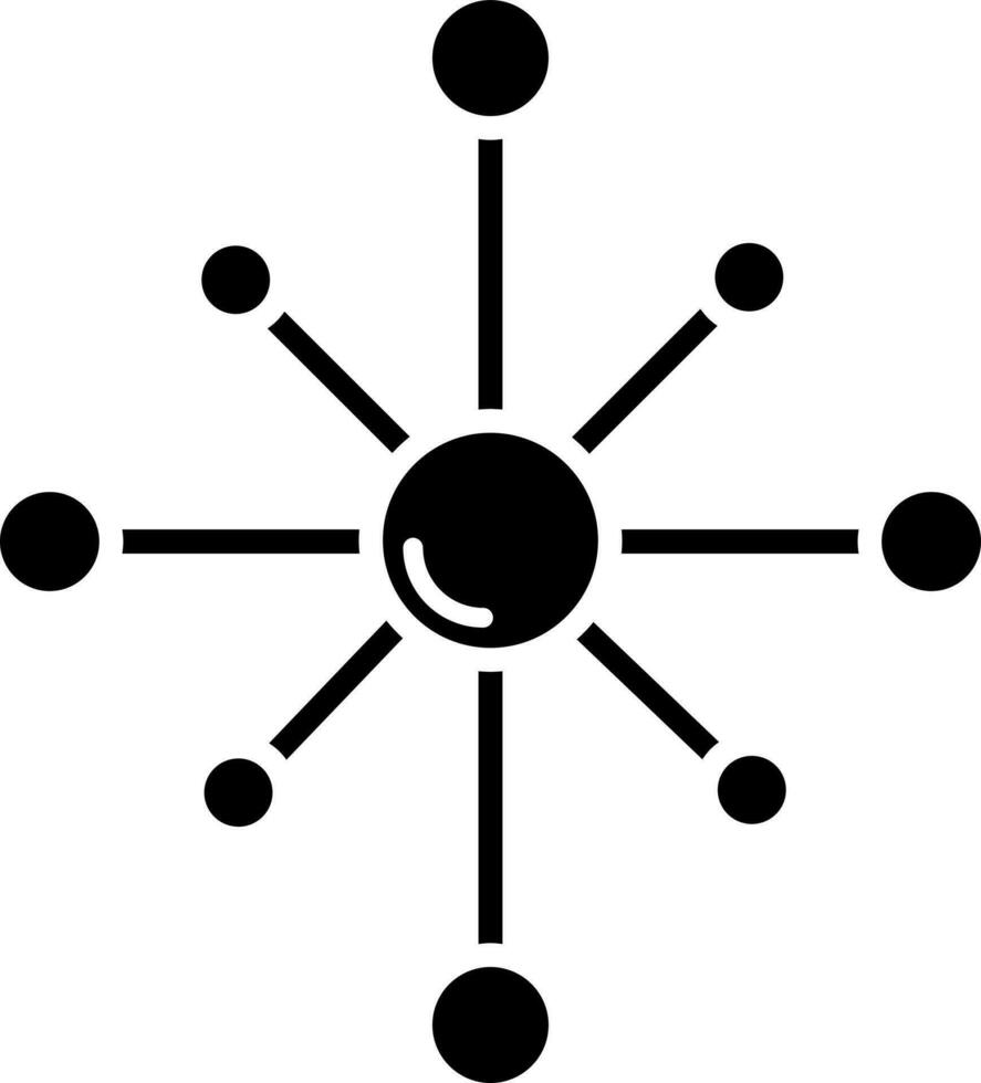 noir molécules icône sur blanc Contexte. vecteur