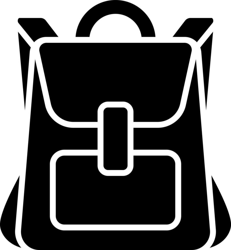 noir et blanc illustration de sac à dos icône. vecteur