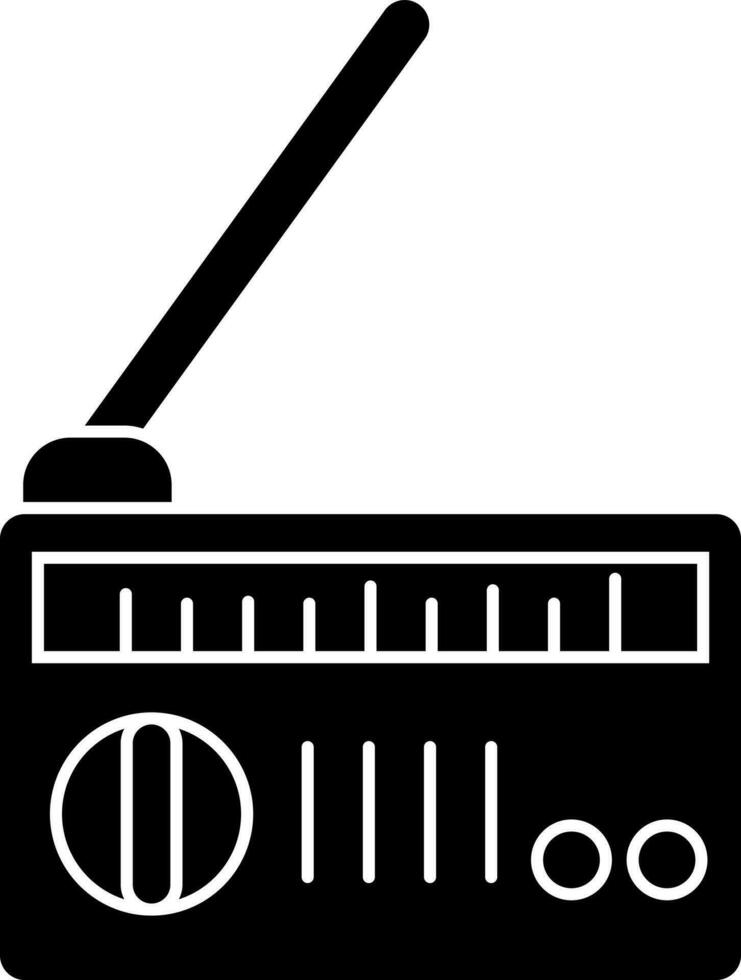 noir et blanc radio icône ou symbole. vecteur