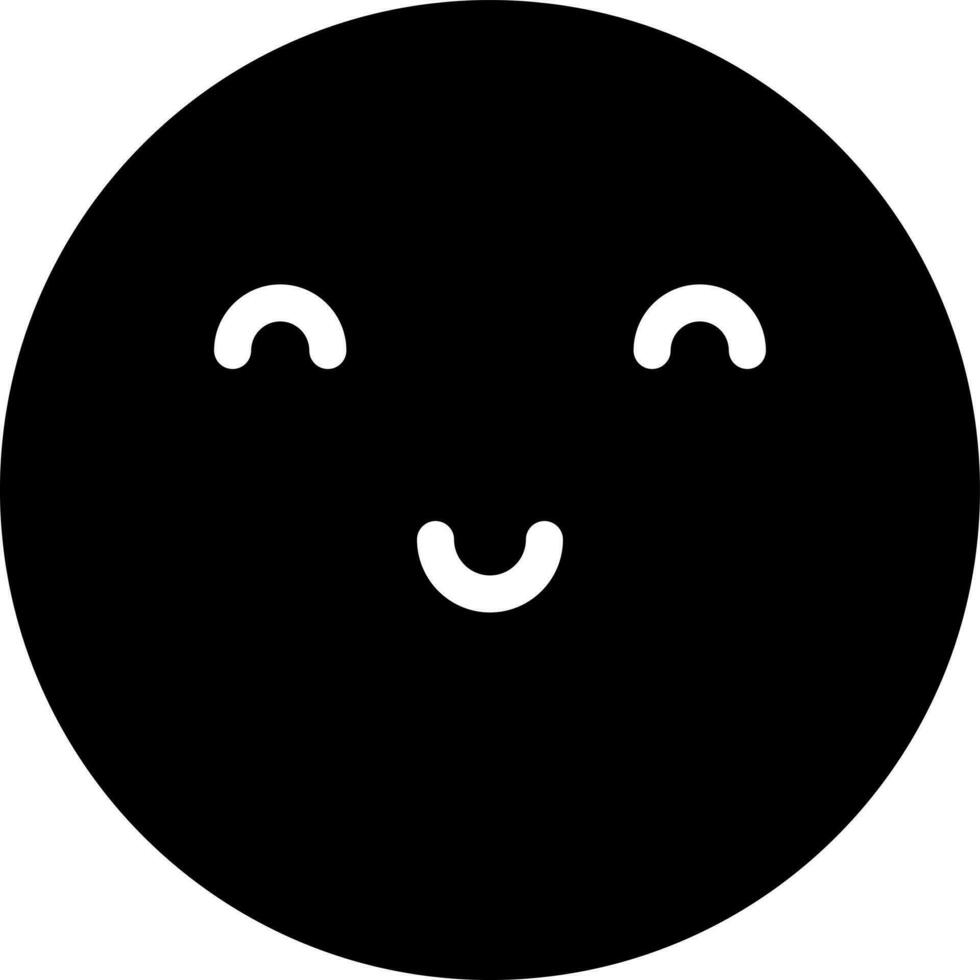 mignonne emoji visage icône dans noir et blanc couleur. vecteur