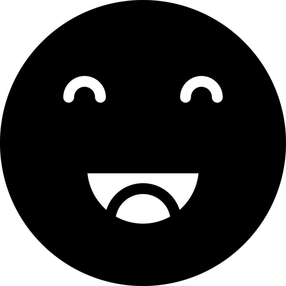 content emoji visage personnage glyphe icône ou symbole. vecteur
