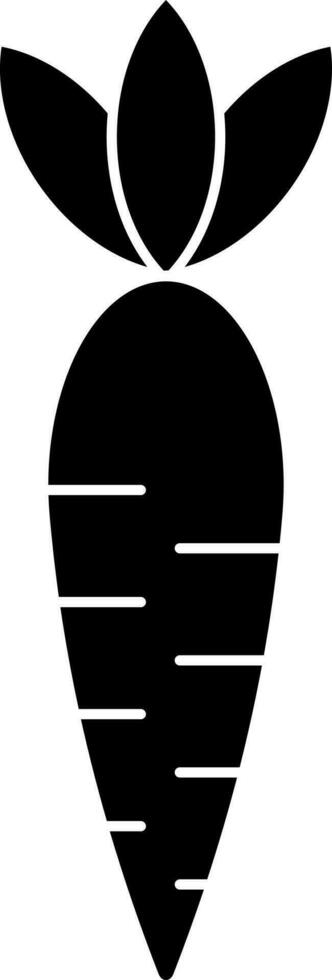 illustration de carotte avec feuilles icône dans noir et blanc couleur. vecteur