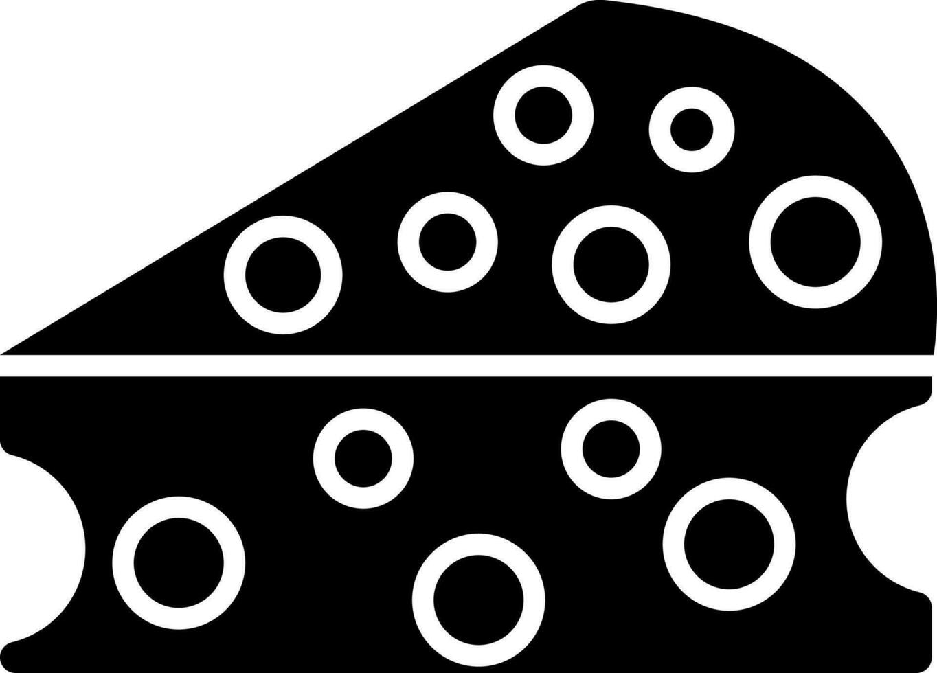 illustration de noir et blanc fromage icône. vecteur