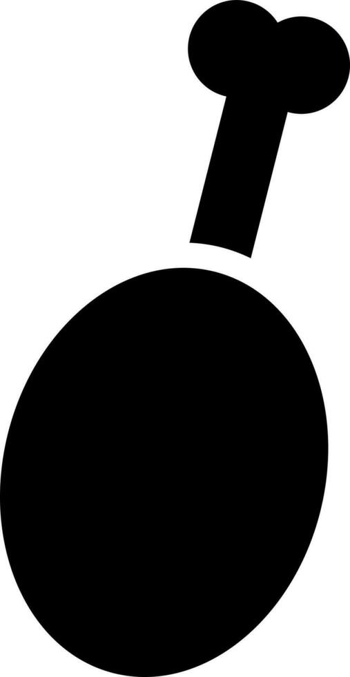 noir et blanc illustration de poulet jambe icône. vecteur
