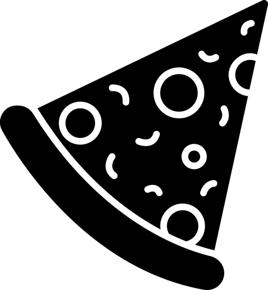 Pizza tranche glyphe icône ou symbole. vecteur