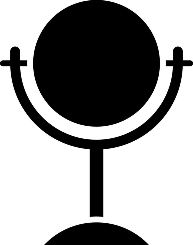 miroir icône ou symbole dans noir et blanc couleur. vecteur