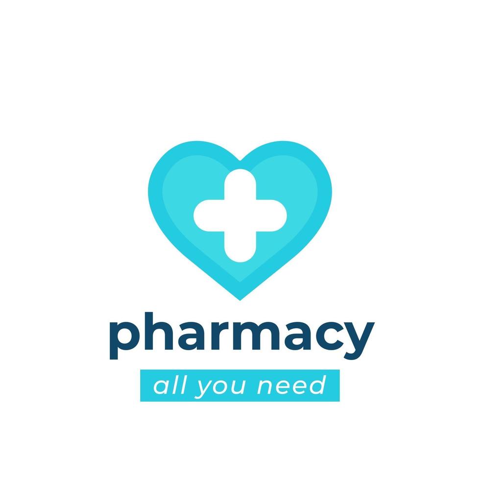 logo vectoriel de pharmacie ou de pharmacie avec coeur