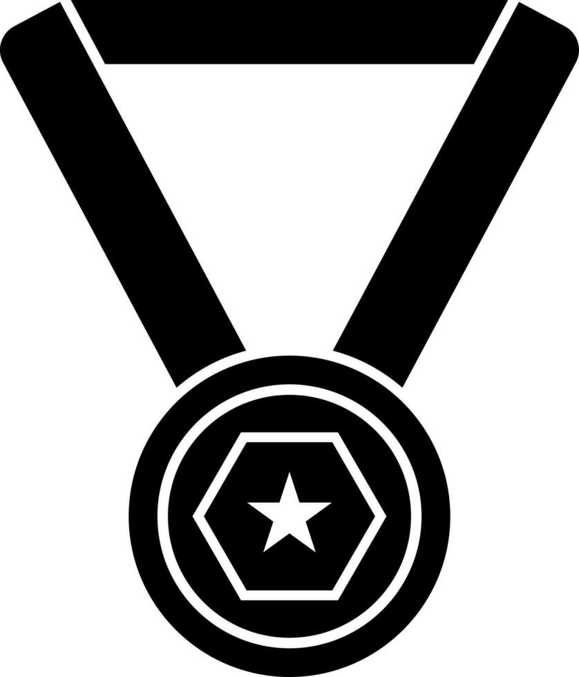 médaille icône ou symbole dans noir et blanc couleur. vecteur