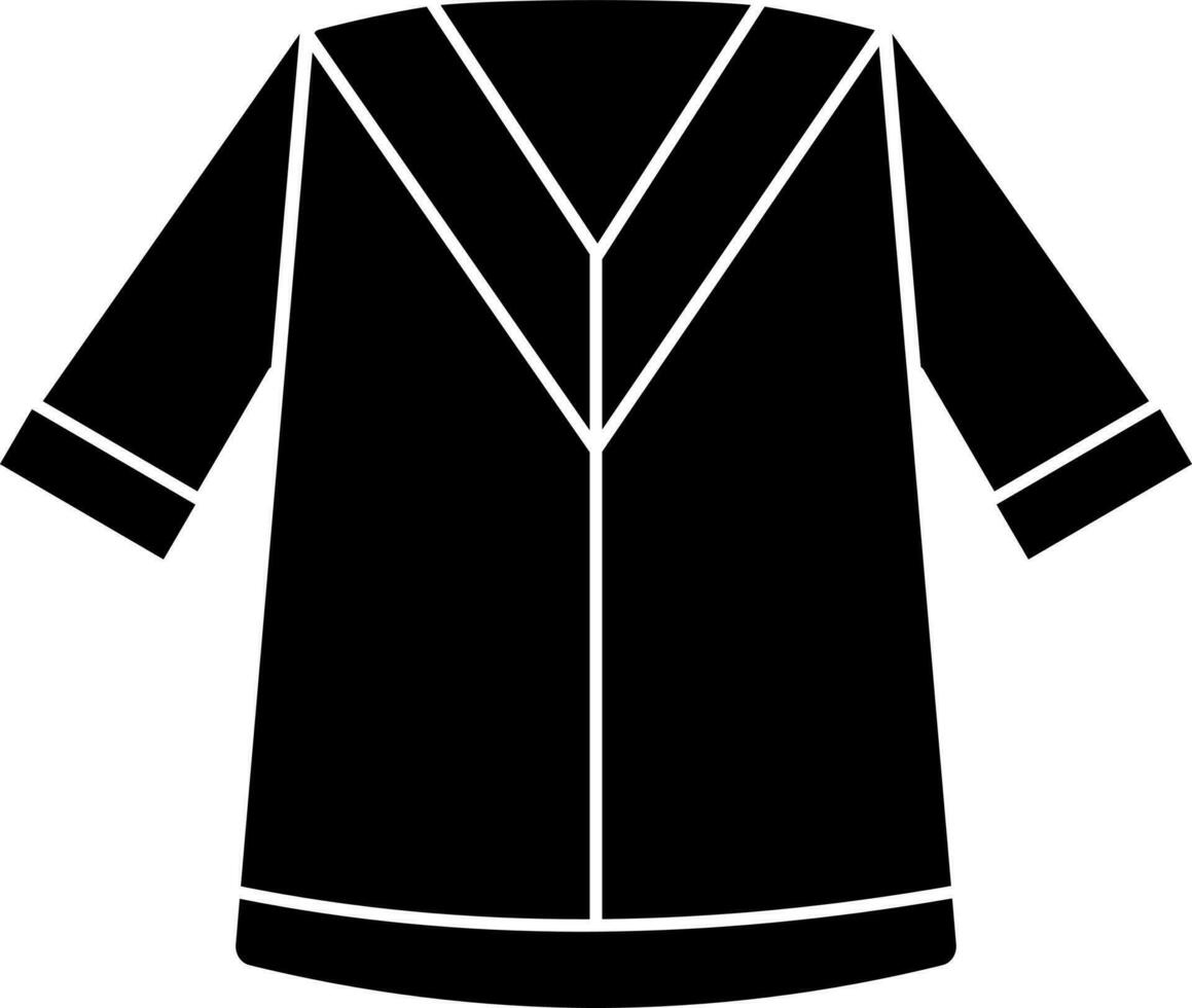 plat style manteau icône dans noir et blanc couleur. vecteur