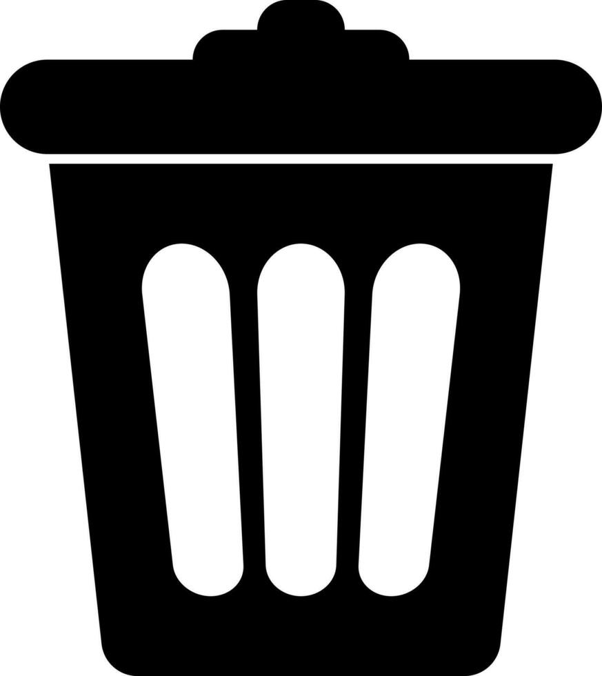 noir et blanc illustration de poubelle pouvez glyphe icône. vecteur
