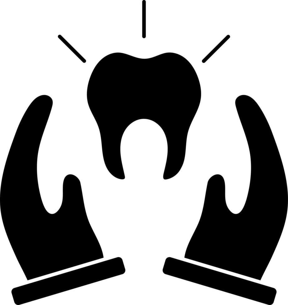 glyphe icône ou symbole de dentaire protection. vecteur