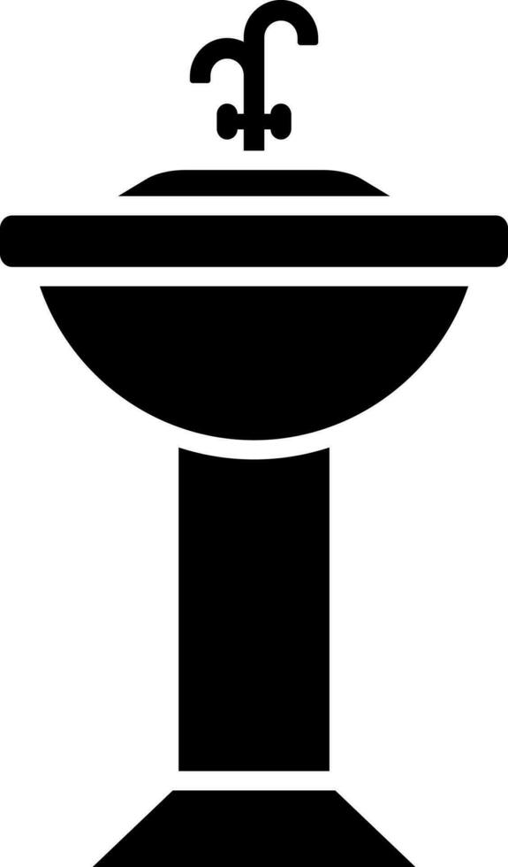 noir et blanc illustration de évier icône. vecteur