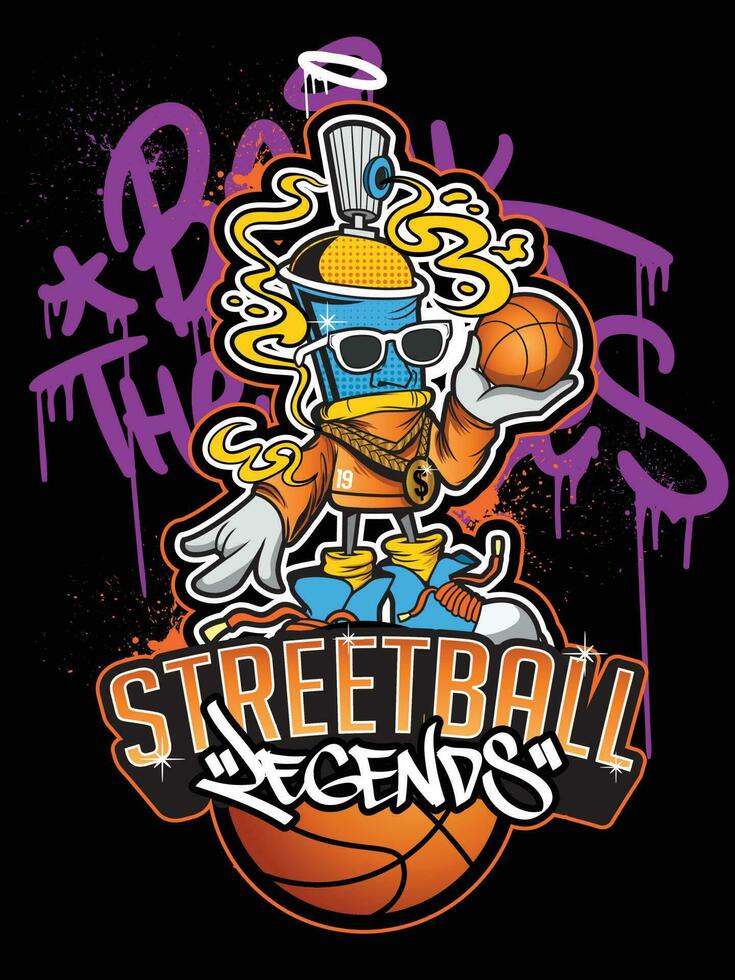 streetball Urbain graffiti art vecteur illustration. graffiti conception ouvrages d'art