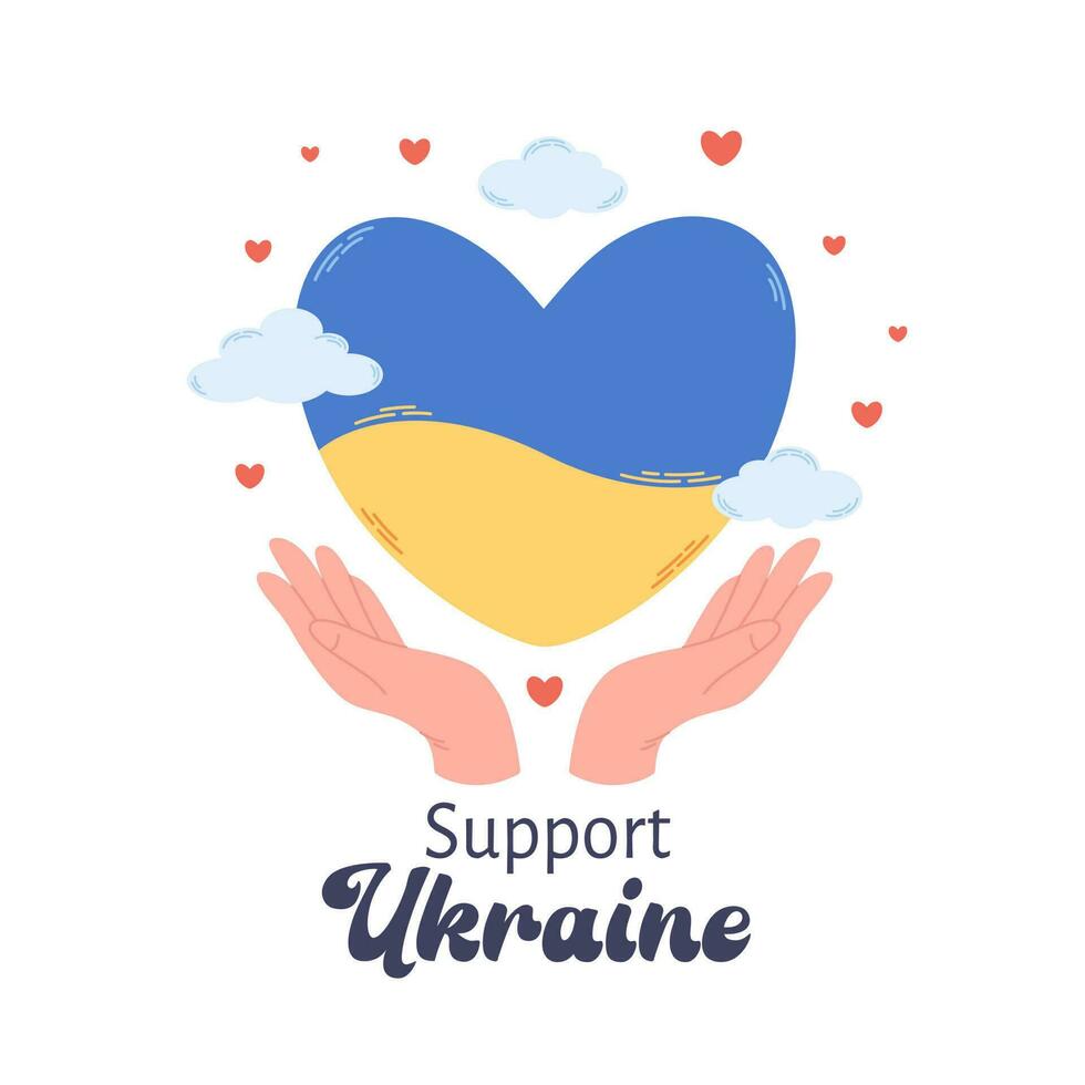 Ukraine drapeau dans le forme de cœur. enregistrer Ukraine, soutien Ukraine vecteur