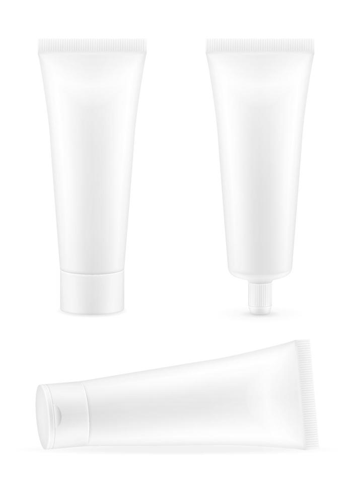 boîte d'emballage et tube de dentifrice modèle vide pour la conception illustration vectorielle stock isolé sur fond blanc vecteur