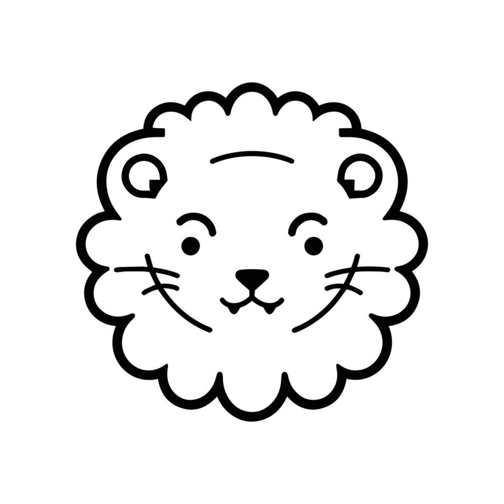 main tiré mignonne Lion dans griffonnage style vecteur