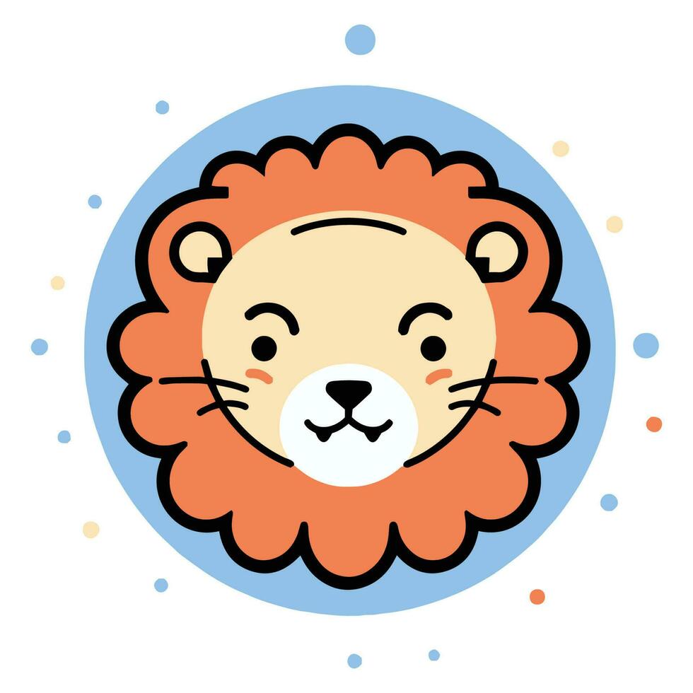 main tiré mignonne Lion dans griffonnage style vecteur