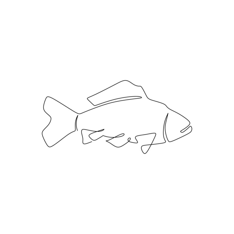 continu ligne dessin de poisson. vecteur illustration sur blanc Contexte.