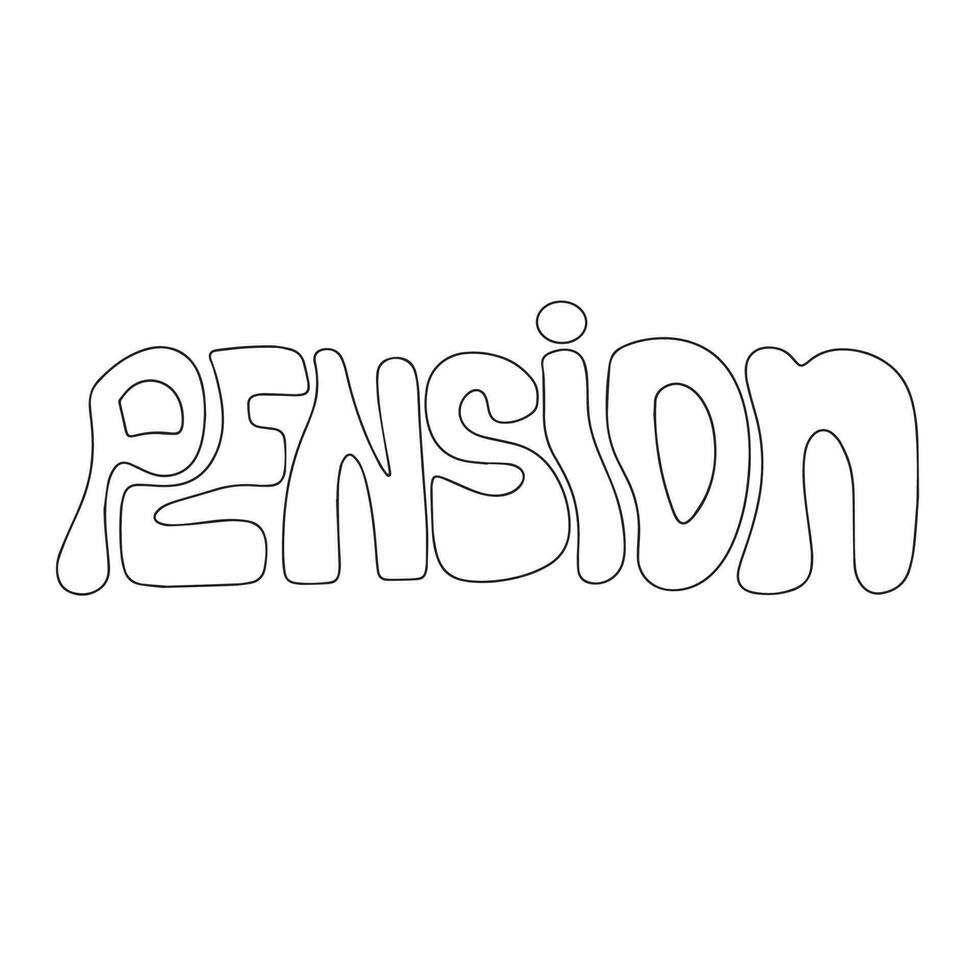 Pension. les inscriptions ou caractères isolé sur blanc Contexte. paquet de de fête vœux et slogans écrit avec élégant cursive polices. monochrome décoratif vecteur illustration