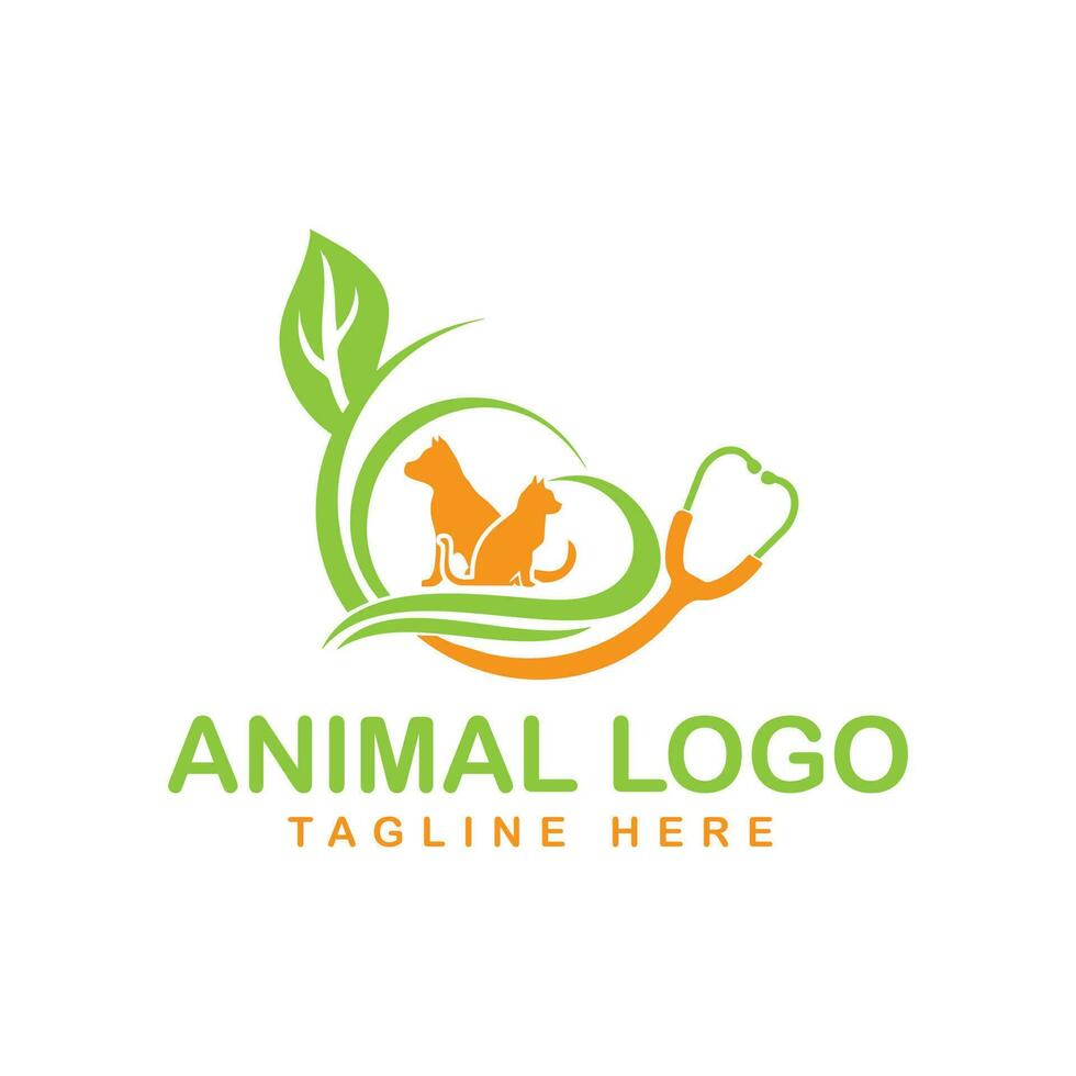 médical s'occuper d'un animal logo conception gratuit vecteur