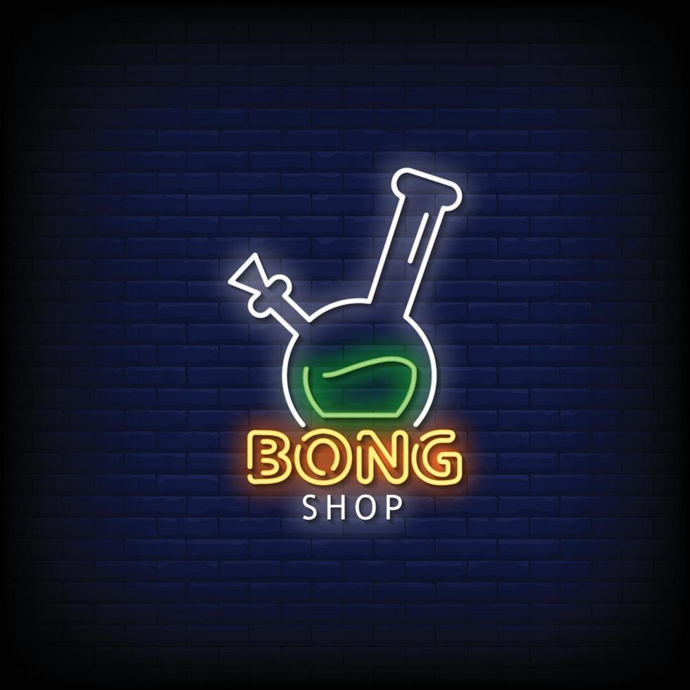 bong shop vecteur de texte de style enseignes au néon