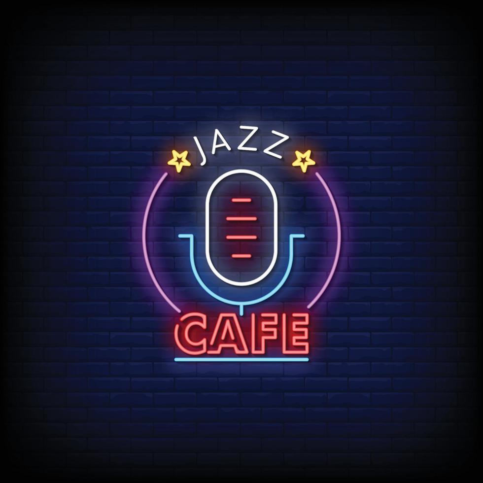 vecteur de texte de style jazz cafe néon