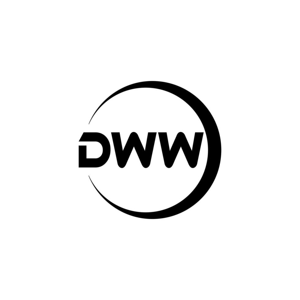 dww lettre logo conception dans illustration. vecteur logo, calligraphie dessins pour logo, affiche, invitation, etc.