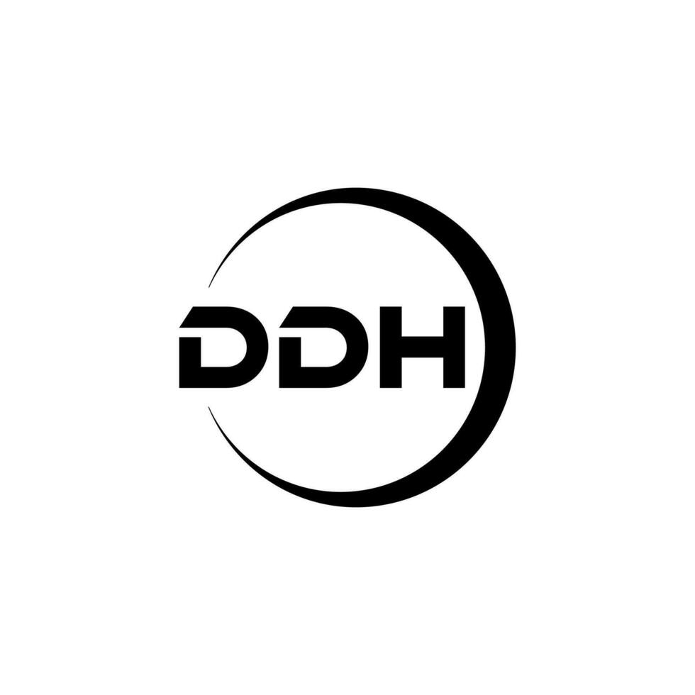 ddh lettre logo conception dans illustration. vecteur logo, calligraphie dessins pour logo, affiche, invitation, etc.