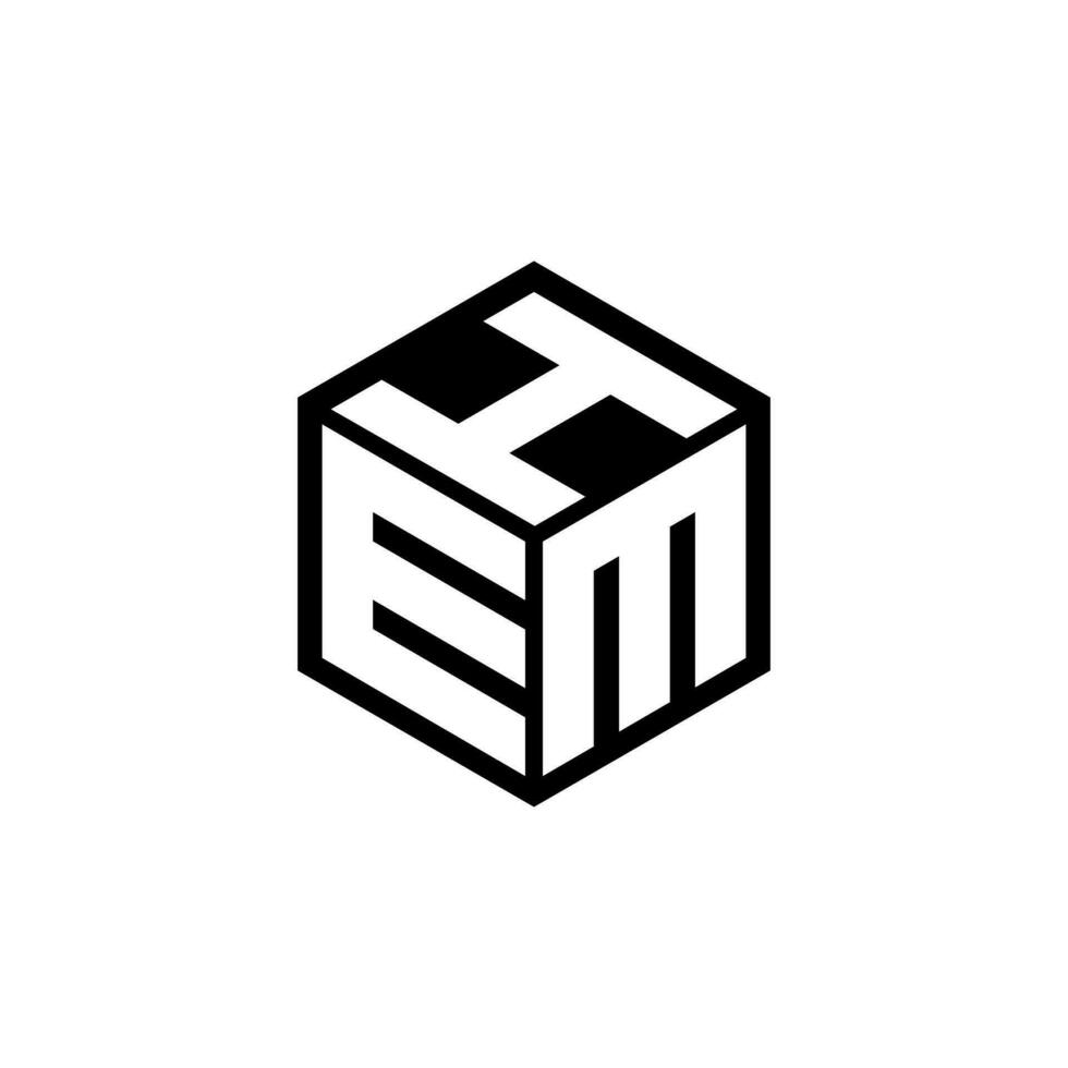 création de logo de lettre emh en illustration. logo vectoriel, dessins de calligraphie pour logo, affiche, invitation, etc. vecteur