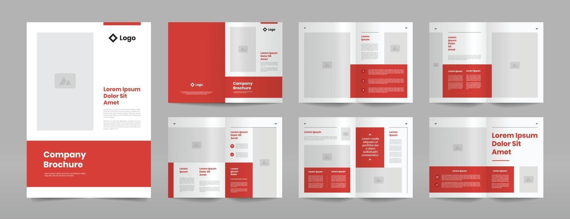 modèle de conception de brochure entreprise rouge moderne vecteur
