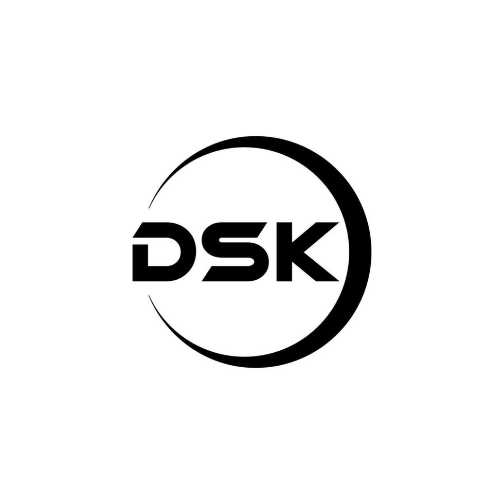 dsk lettre logo conception dans illustration. vecteur logo, calligraphie dessins pour logo, affiche, invitation, etc.