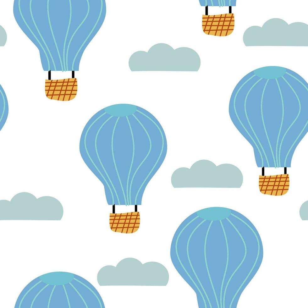 air ballon et nuage dessin animé modèle vecteur