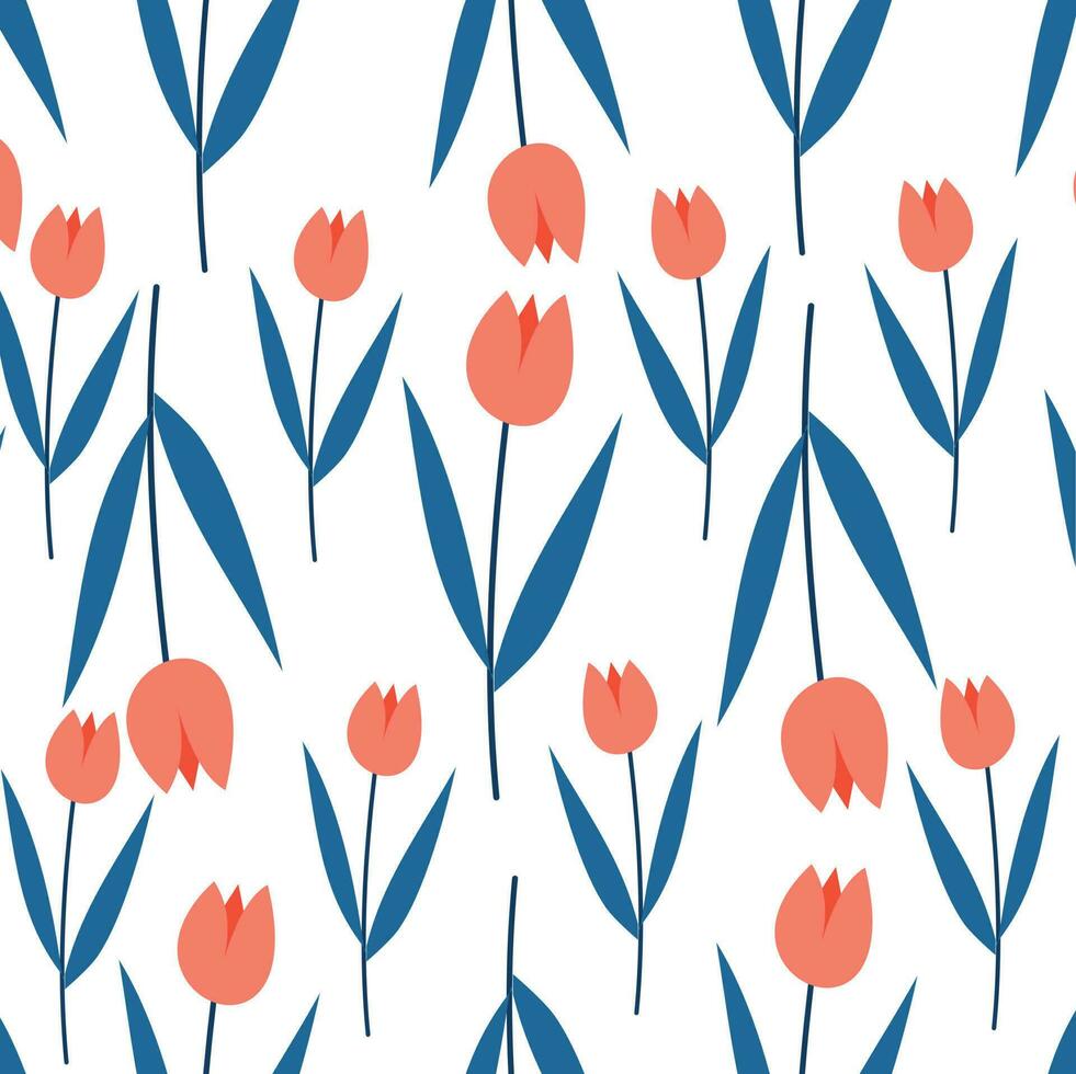 magnifique tulipes sans couture modèle, parfait pour emballage, en tissu cadeau carte et etc vecteur