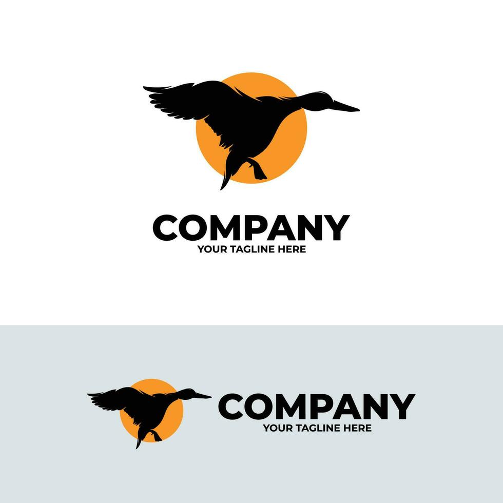 animal logo - silhouette de canard logo conception vecteur