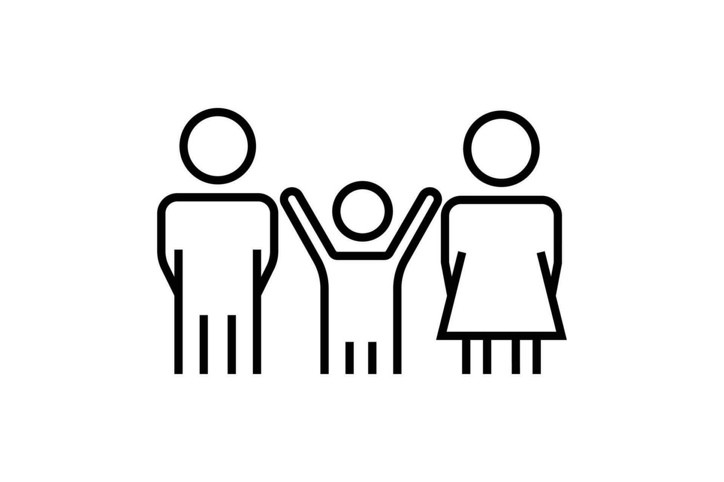 famille icône. père, mère, enfant. ligne icône style conception. Facile vecteur conception modifiable