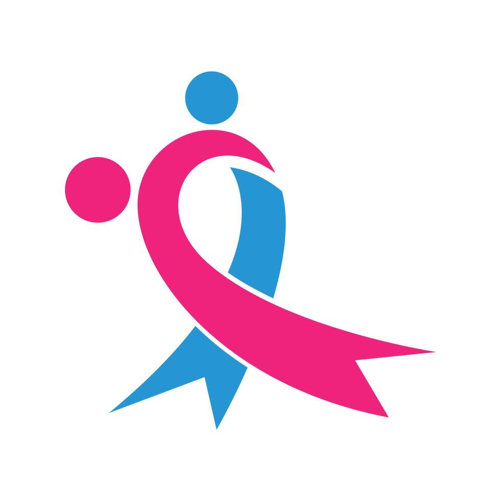 Sein cancer information logo conception vecteur