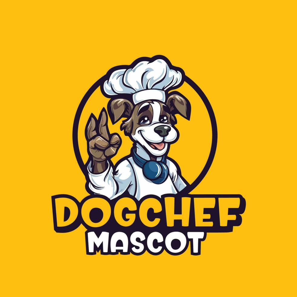 chien chef mascotte logo conception vecteur