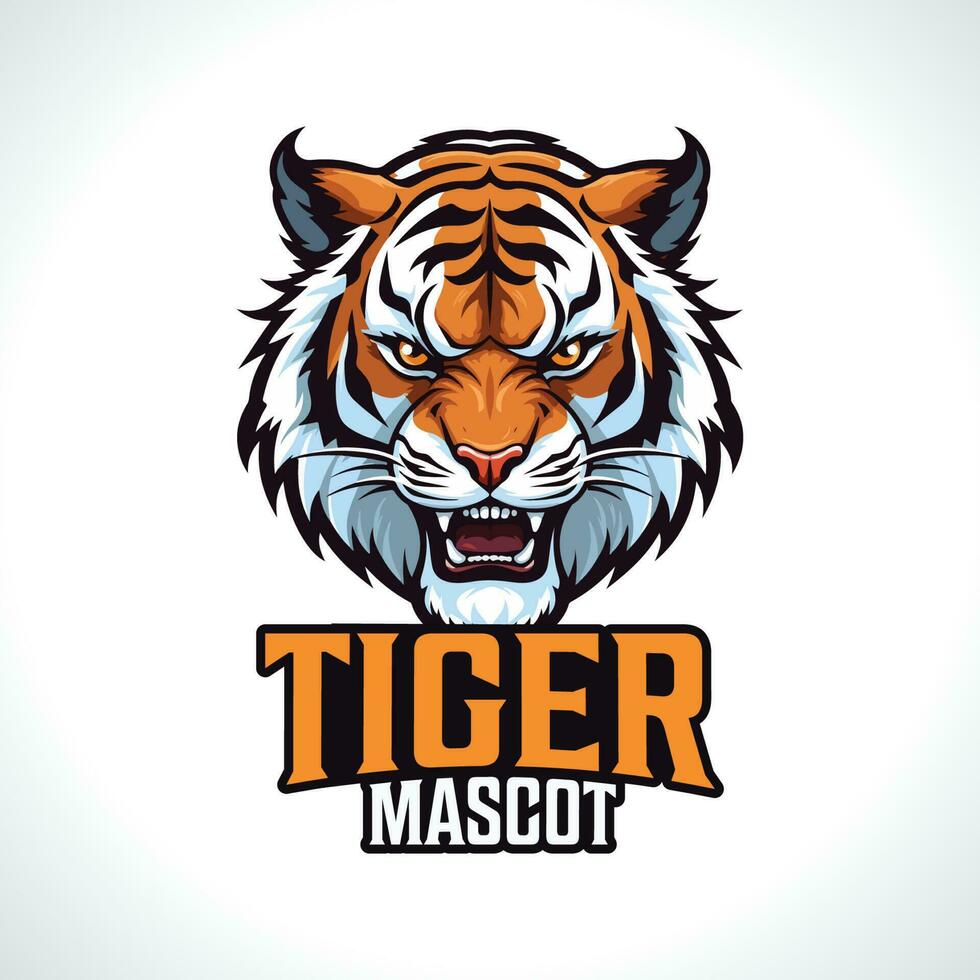 création de logo de mascotte de tigre vecteur