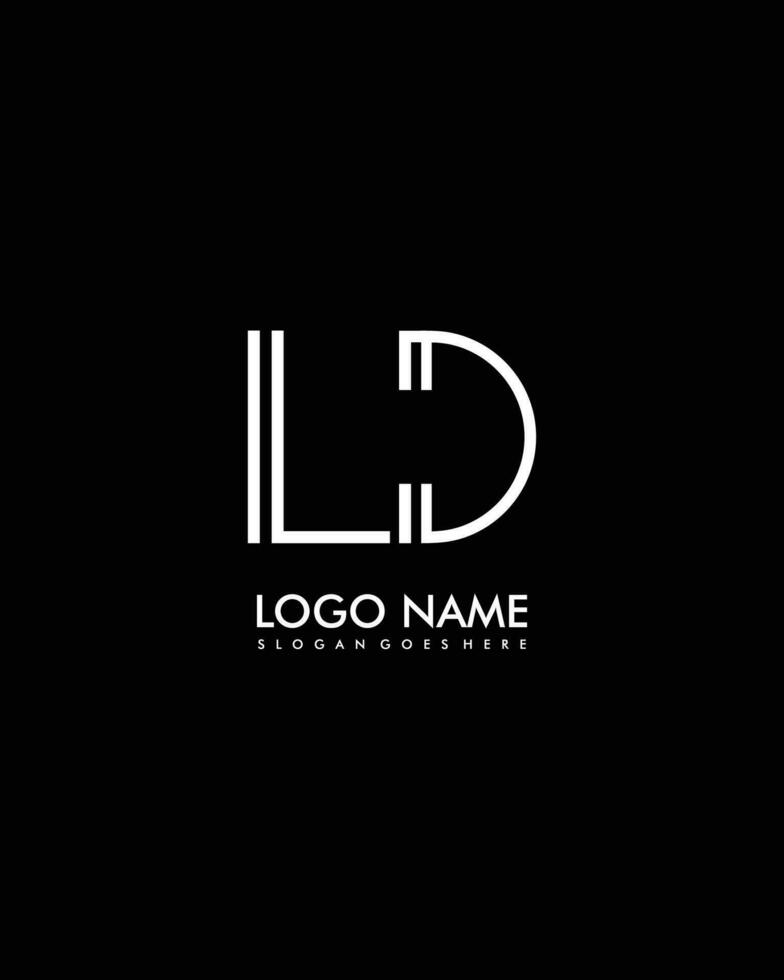 ld initiale minimaliste moderne abstrait logo vecteur