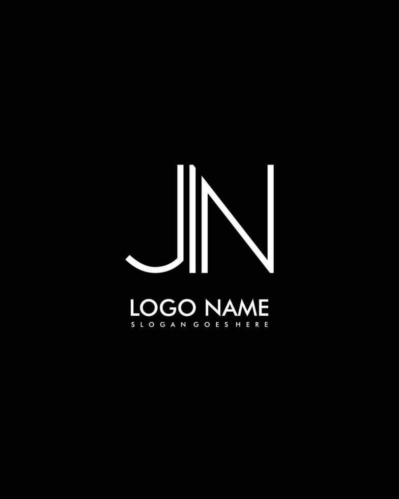 Jn initiale minimaliste moderne abstrait logo vecteur