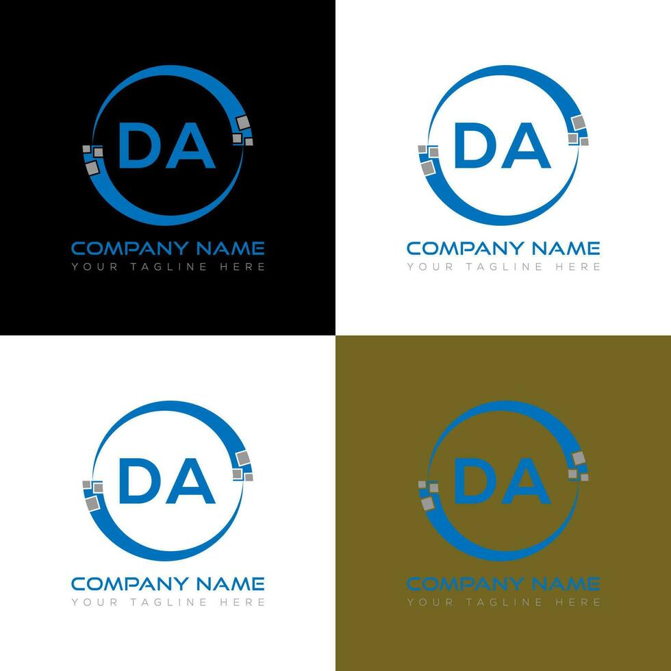 conception créative du logo de la lettre da. un design unique. vecteur