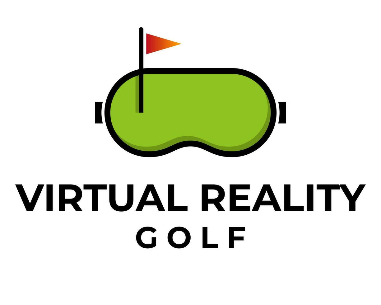 une logo pour une virtuel réalité le golf cours vecteur