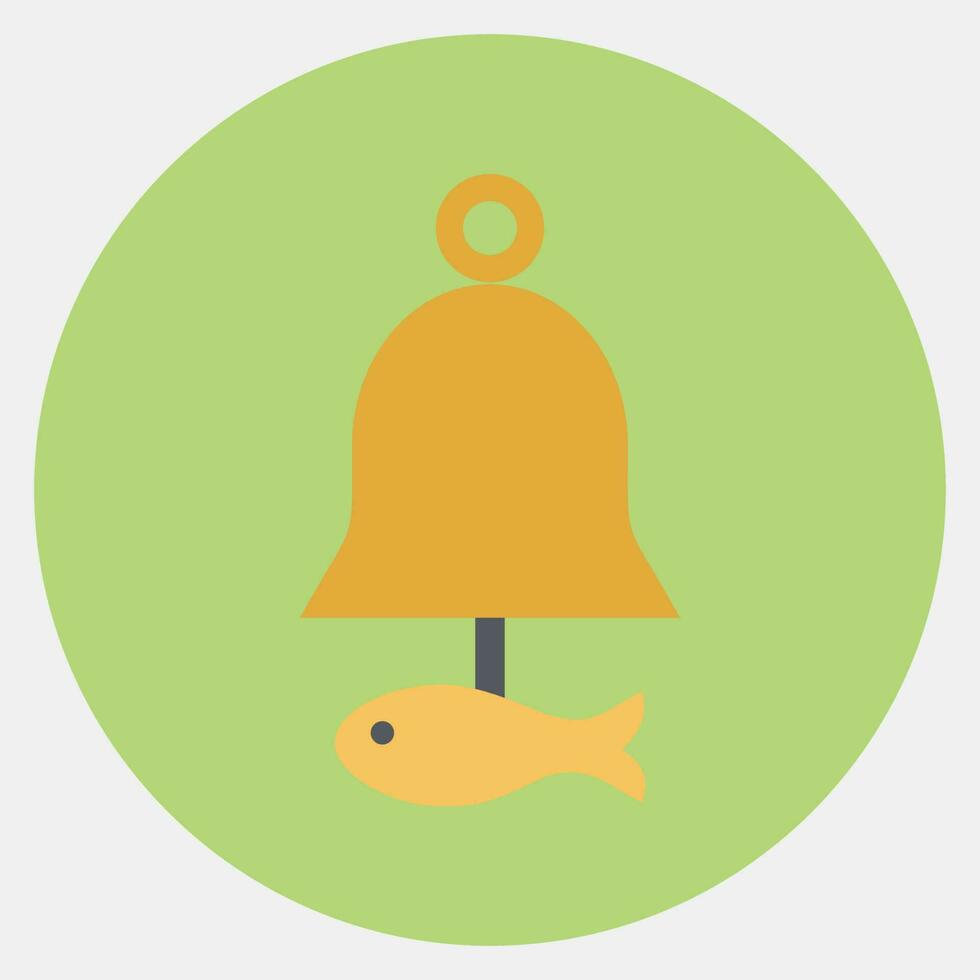 icône poisson vent carillon. Sud Corée éléments. Icônes dans Couleur camarade style. bien pour impressions, affiches, logo, publicité, infographies, etc. vecteur