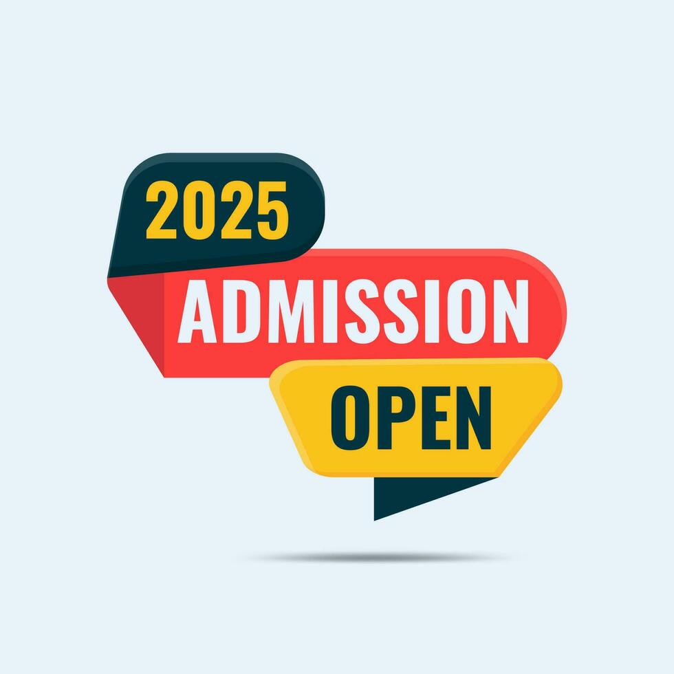 2025 admission ouvert étiquette pour social médias Publier bannière modèle vecteur