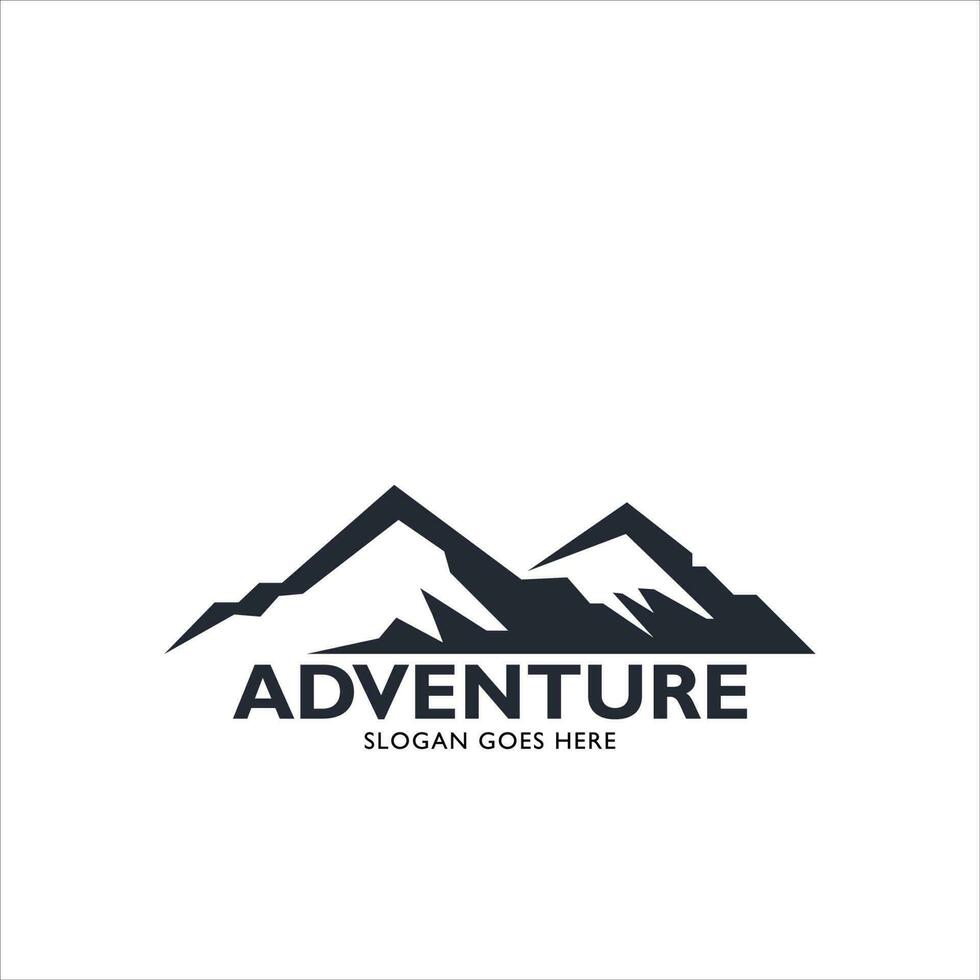 vecteur logo noir montagne, aventure, forêt, Extérieur vecteur