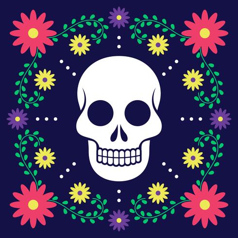 Jour de la carte morte avec décoration florale vecteur