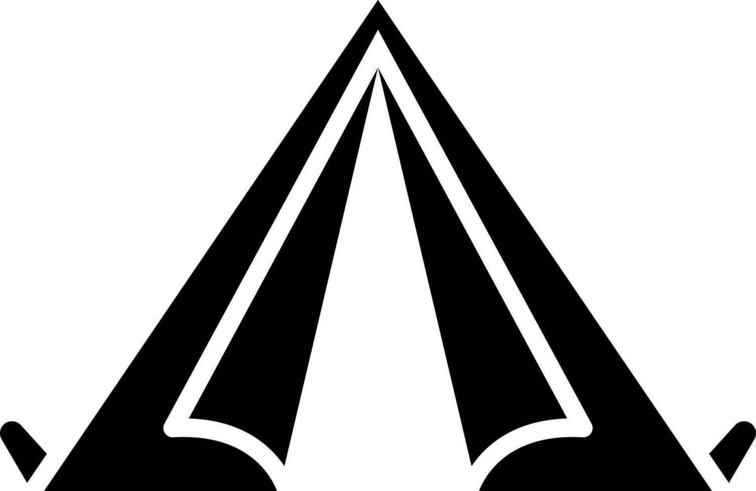 glyphe tente icône ou symbole. vecteur