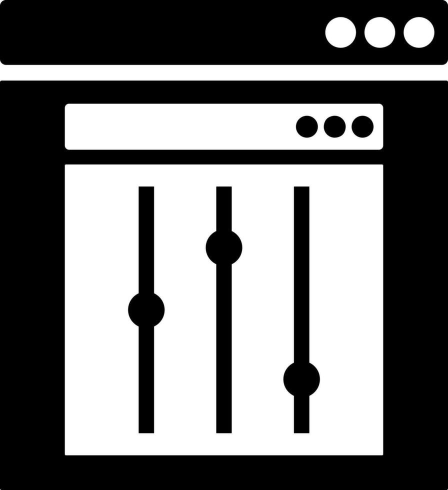noir et blanc en ligne console icône dans plat style. vecteur